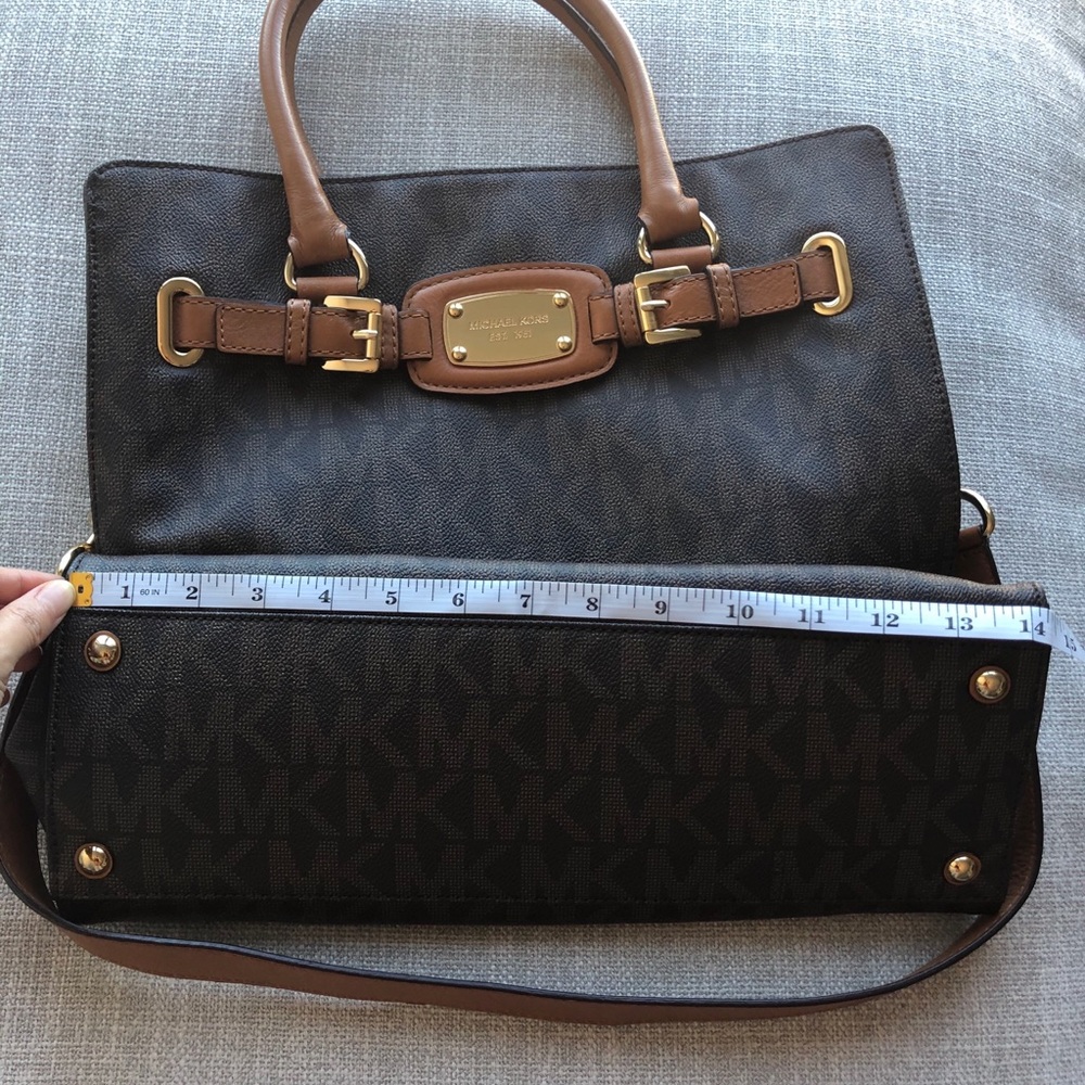 MICHAEL KORS Hamilton Brown monogram satchel LARGE - Picture 14 of 15